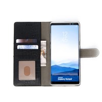 Krokodillen design Lederen Bookcase hoesje voor de Samsung Galaxy Note 8 - Zwart