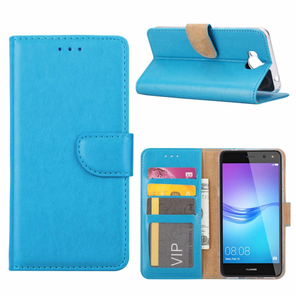 Bookcase Huawei Y6 hoesje - Blauw Diamtelecom