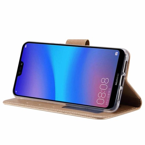 Bookcase Huawei P20 hoesje - Goud