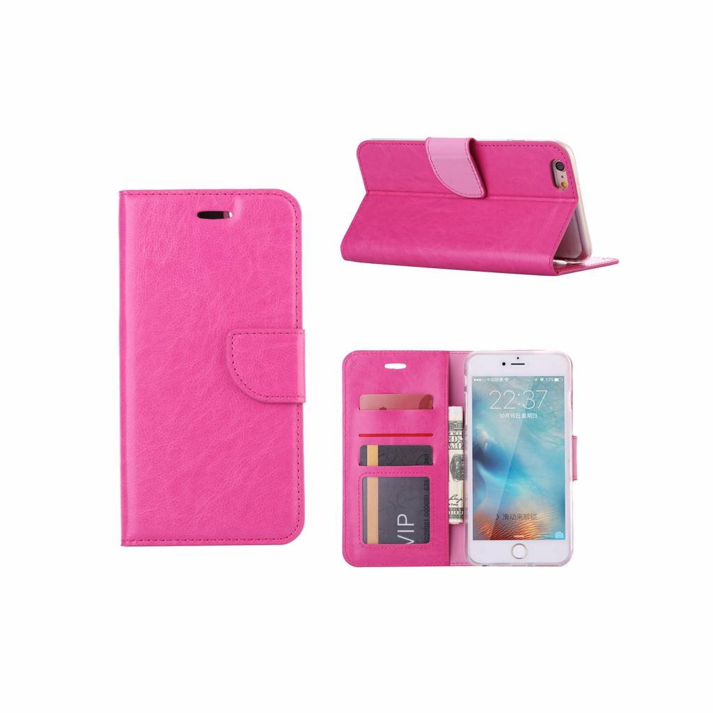 vrouw zuur Knooppunt Bookcase Apple iPhone 6 Plus / 6S Plus hoesje - Roze - Diamtelecom