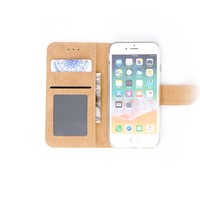 Schubben design Lederen Bookcase hoesje voor de Apple iPhone 7 - Crème