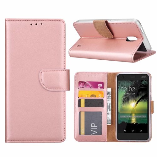 Bookcase Nokia 2 hoesje - Rosé Goud