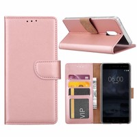 Bookcase Nokia 6 hoesje - Rosé Goud