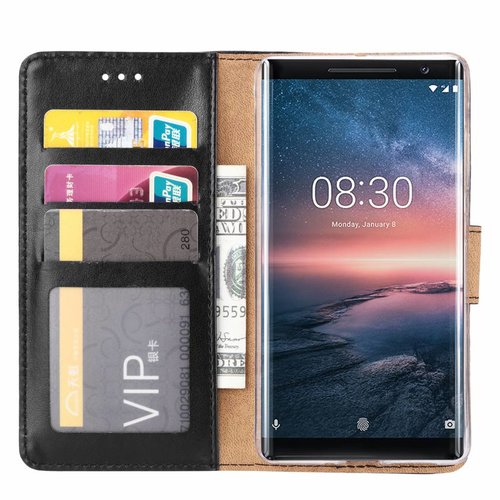 Bookcase Nokia 8 Sirocco hoesje - Zwart