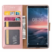 Bookcase Nokia 8 Sirocco hoesje - Rosé Goud