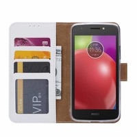 Bookcase Motorola Moto E4 hoesje - Wit