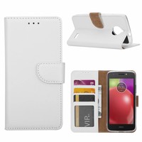 Bookcase Motorola Moto E4 hoesje - Wit