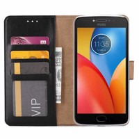 Bookcase Motorola Moto E4 Plus hoesje - Zwart