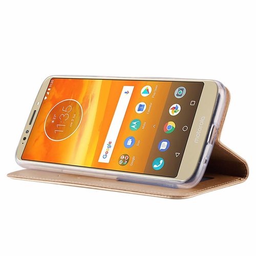 Bookcase Motorola Moto E5 Plus hoesje - Goud