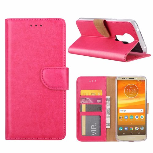 Bookcase Motorola Moto E5 Plus hoesje - Roze