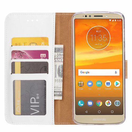 Bookcase Motorola Moto E5 Plus hoesje - Wit