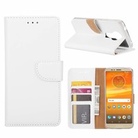 Bookcase Motorola Moto E5 Plus hoesje - Wit