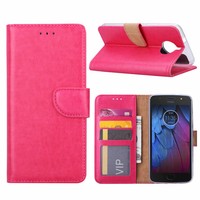 Bookcase Motorola Moto G5S hoesje - Roze