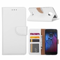 Bookcase Motorola Moto G5S hoesje - Wit