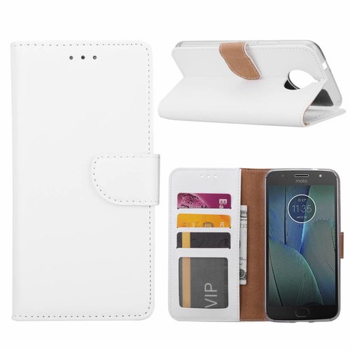 Bookcase Motorola Moto G5S Plus hoesje - Wit