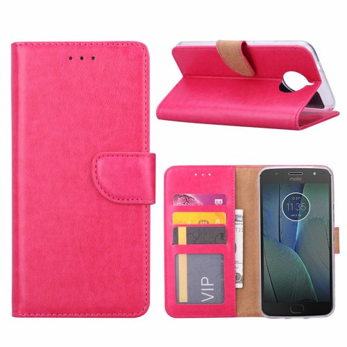 Bookcase Motorola Moto G5S Plus hoesje - Roze