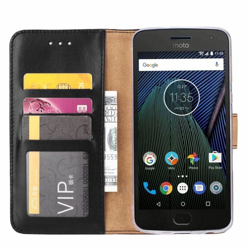 Bookcase Motorola Moto G6 Plus hoesje - Zwart