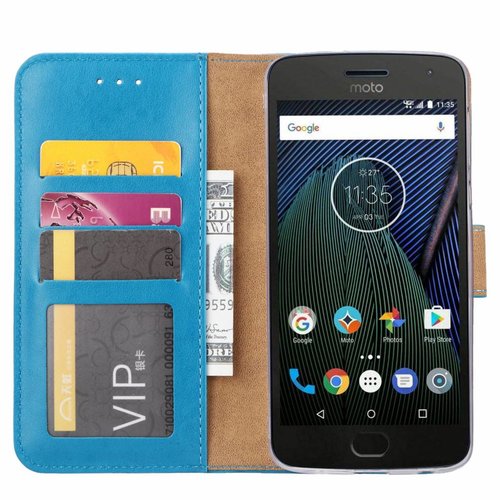 Bookcase Motorola Moto G6 Plus hoesje - Blauw