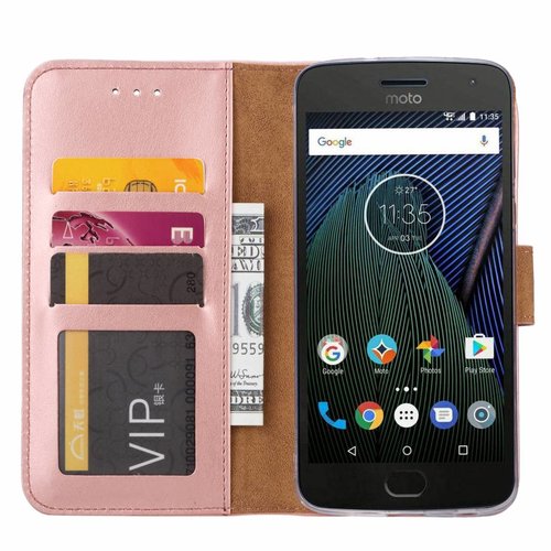 Bookcase Motorola Moto G6 Plus hoesje - Rosé Goud