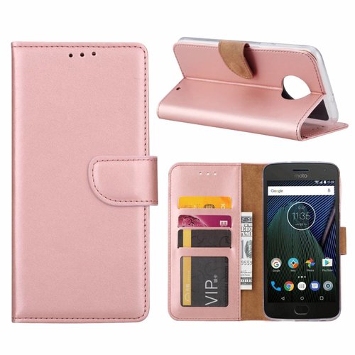 Bookcase Motorola Moto G6 Plus hoesje - Rosé Goud