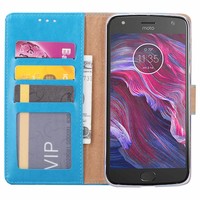 Bookcase Motorola Moto X4 hoesje - Blauw