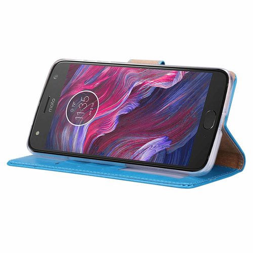 Bookcase Motorola Moto X4 hoesje - Blauw