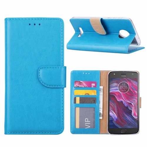 Bookcase Motorola Moto X4 hoesje - Blauw
