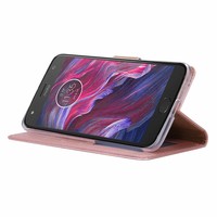 Bookcase Motorola Moto X4 hoesje - Rosé Goud