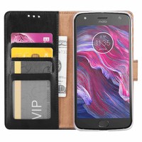 Bookcase Motorola Moto X4 hoesje - Zwart