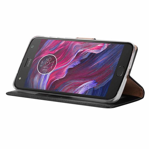 Bookcase Motorola Moto X4 hoesje - Zwart