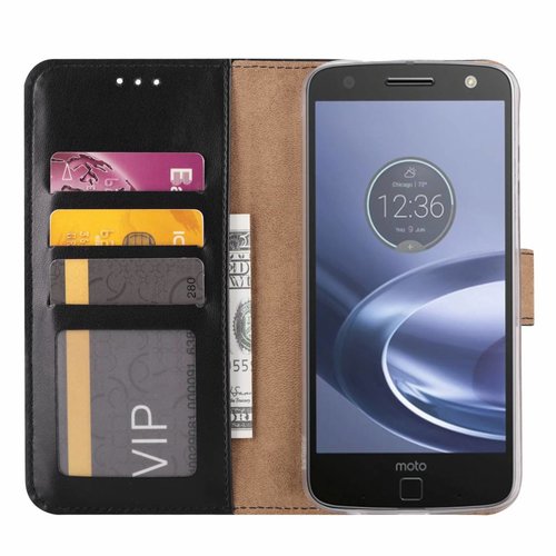 Bookcase Motorola Moto Z Force hoesje - Zwart