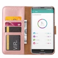 Bookcase Motorola Moto Z3 Play hoesje - Rosé Goud