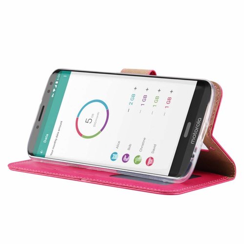 Bookcase Motorola Moto Z3 Play hoesje - Roze