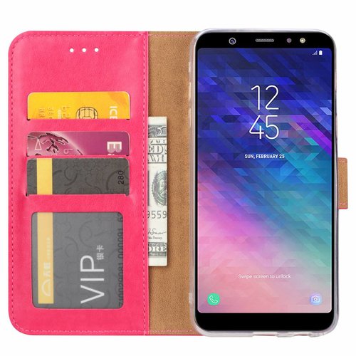 Bookcase Samsung Galaxy A6 Plus 2018 hoesje - Roze