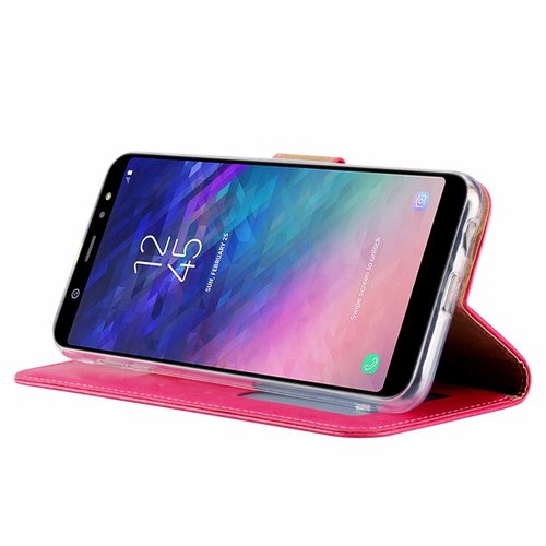 Bookcase Samsung Galaxy A6 Plus 2018 hoesje - Roze