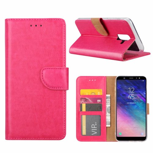 Bookcase Samsung Galaxy A6 Plus 2018 hoesje - Roze