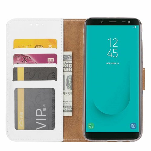 Bookcase Samsung Galaxy J6 2018 hoesje - Wit