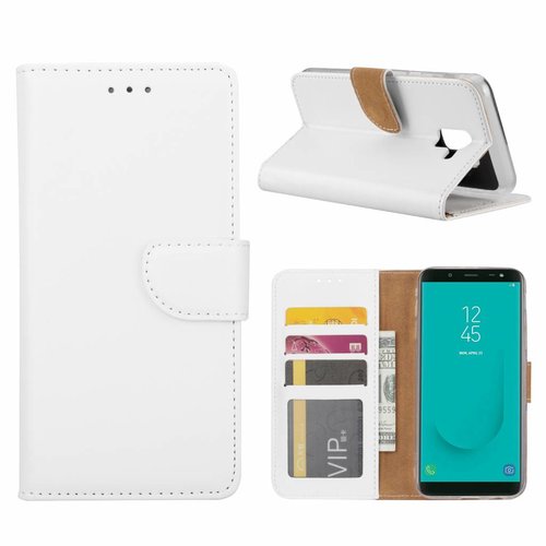 Bookcase Samsung Galaxy J6 2018 hoesje - Wit