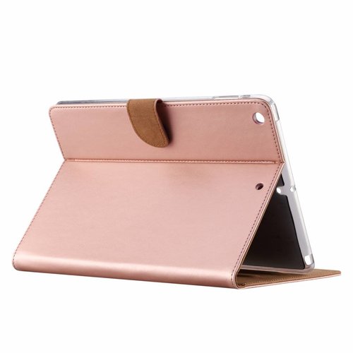 Luxe Lederen Standaard hoes voor de Apple iPad Air 9.7 inch - Metallic Roze