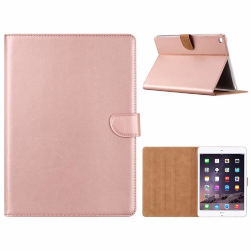 Luxe Lederen Standaard hoes voor de Apple iPad Air 2 9.7 inch - Metallic Roze