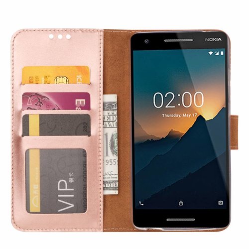 Bookcase Nokia 2.1 hoesje - Rosé Goud