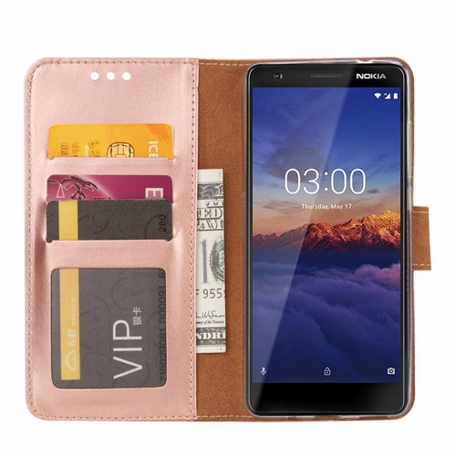 Bookcase Nokia 5.1 hoesje - Rosé Goud