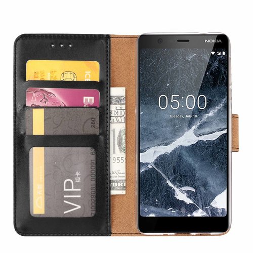 Bookcase Nokia 3.1 hoesje - Zwart