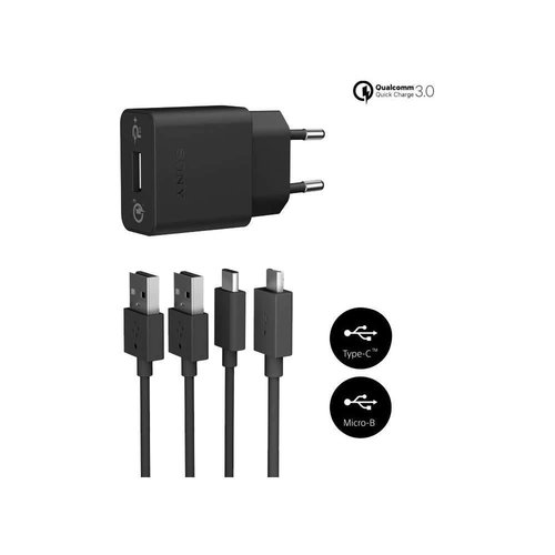 Sony Originele Fast Charging Oplader UCH12 met 1 Meter Type-C & micro-USB kabel