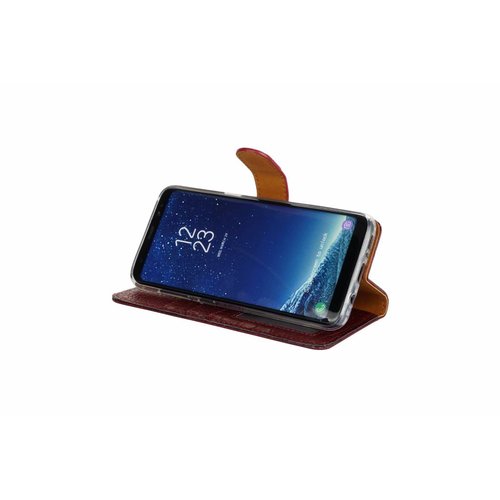 Krokodillen design Lederen Bookcase hoesje voor de Samsung Galaxy S8 Plus - Bordeauxrood