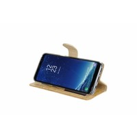 Krokodillen design Lederen Bookcase hoesje voor de Samsung Galaxy S8 Plus - Zandcrème