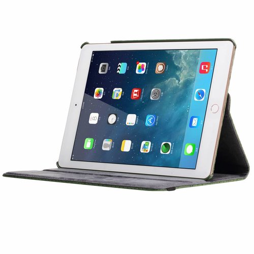 Schubben design Lederen Roterende hoes voor de Apple iPad Air 2 9.7 inch - Smaragdgroen