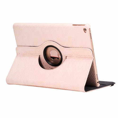 Schubben design Lederen Roterende hoes voor de Apple iPad Air 2 9.7 inch - Lichtroze