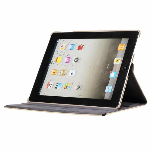 Schubben design Lederen Roterende hoes voor de Apple iPad Air 2 9.7 inch - Zandcrème