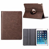 Schubben design Lederen Roterende hoes voor de Apple iPad Air 2 9.7 inch - Bruin